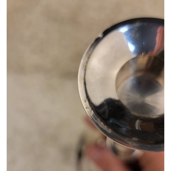 Vintage 1980's Solid Brass Silver-Toned Candlestick - Picture 13 of 14